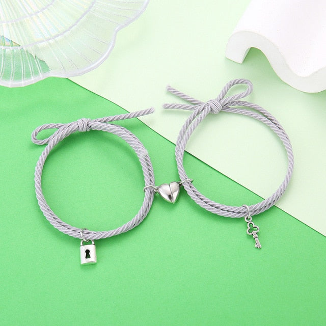 Lovers Lock Heart Magnetic Bracelet For Women