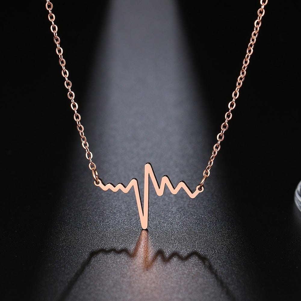 Heartbeat Necklace Women Love Heart Necklaces & Pendants