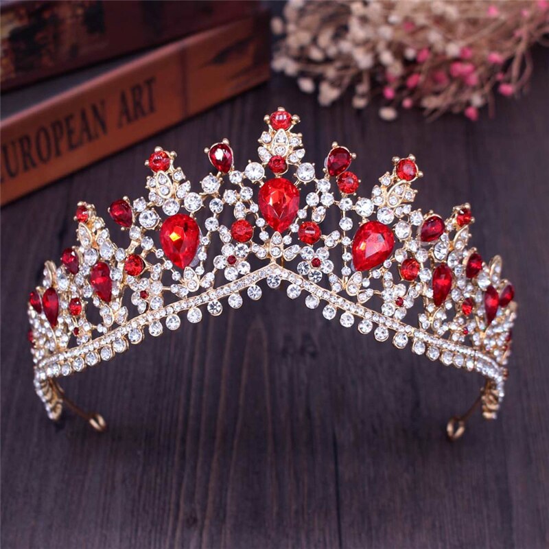 Banquet Party Crystal Crown Necklace Earrings Weddings Sets