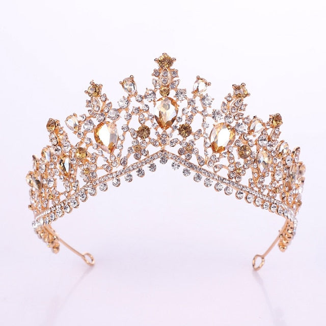 Banquet Party Crystal Crown Necklace Earrings Weddings Sets