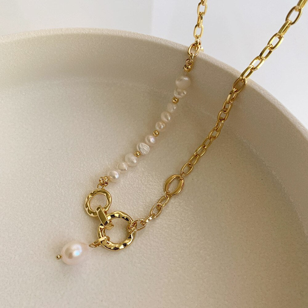 popular light luxury baroque wind natural pearl necklace