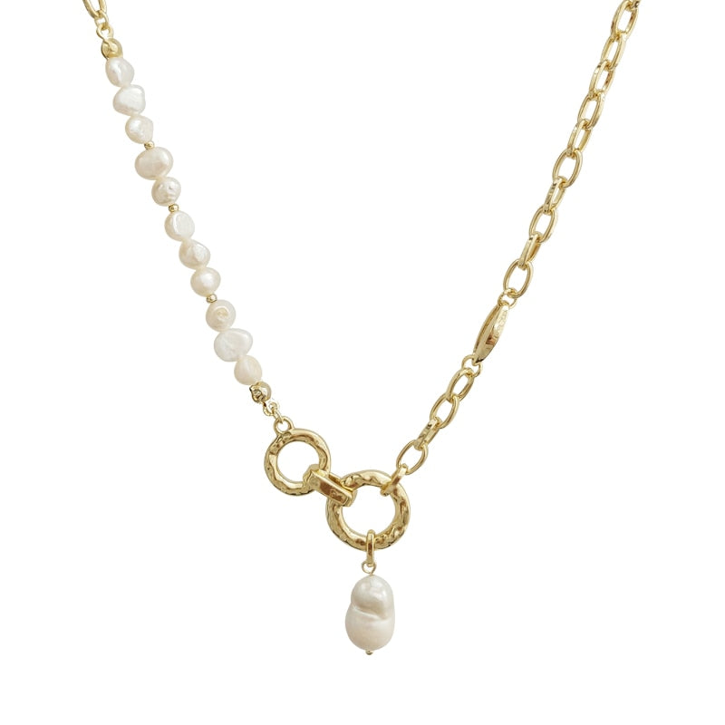 popular light luxury baroque wind natural pearl necklace