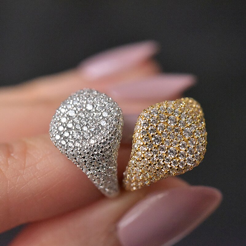 18k White Gold Plated Full Diamonds Sparkling Rings