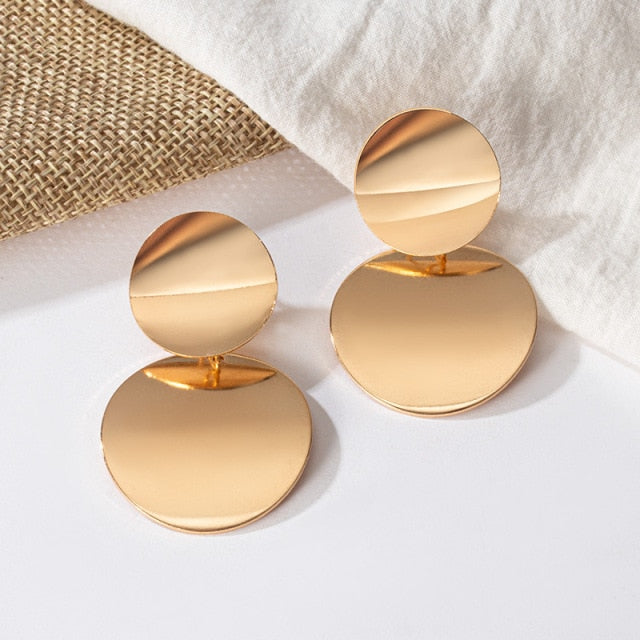 Fashion Gold Big Hoop Twisted Earrings