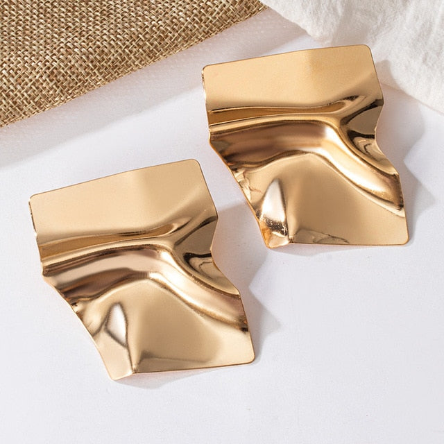 Fashion Gold Big Hoop Twisted Earrings