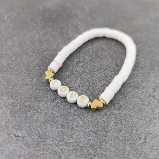 Boho Letter White Charm Bracelet Men Women