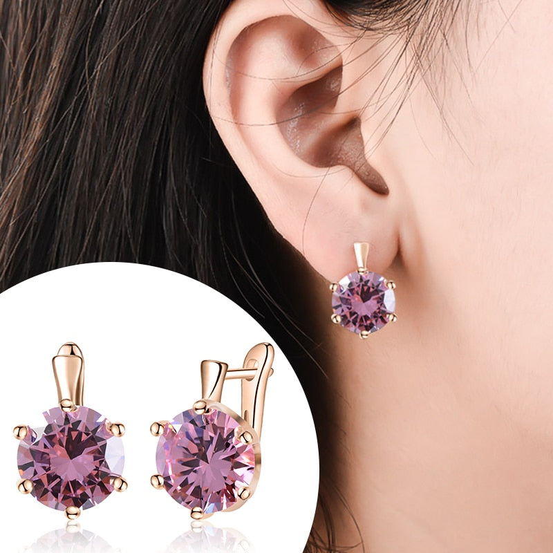 AAA CZ Element Stud Earrings For Vintage Crystal Earrings