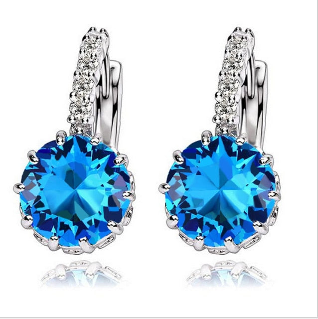 AAA CZ Element Stud Earrings For Vintage Crystal Earrings