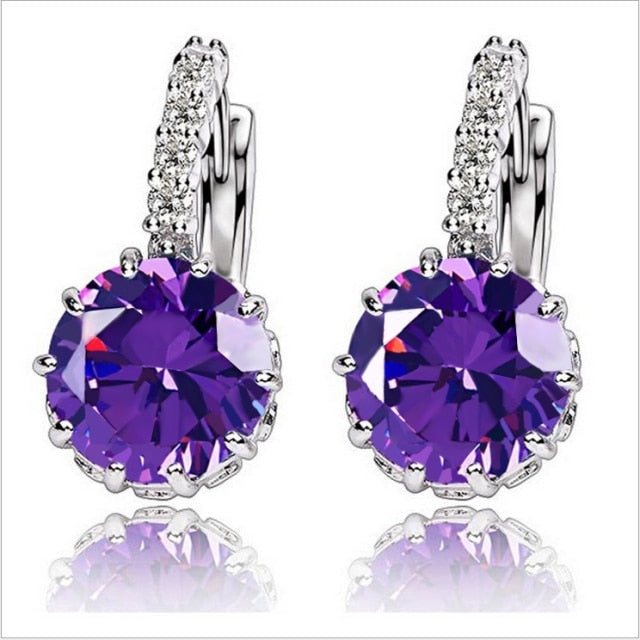 AAA CZ Element Stud Earrings For Vintage Crystal Earrings