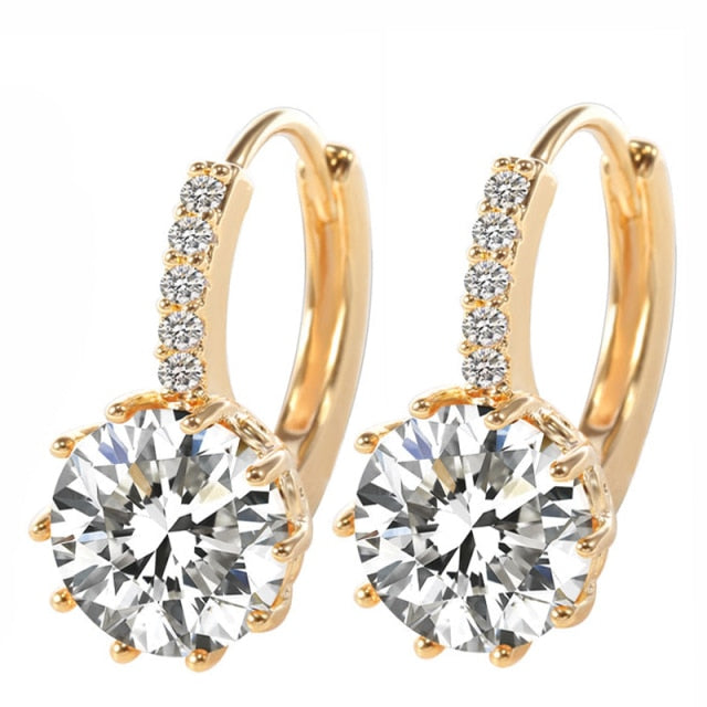 AAA CZ Element Stud Earrings For Vintage Crystal Earrings