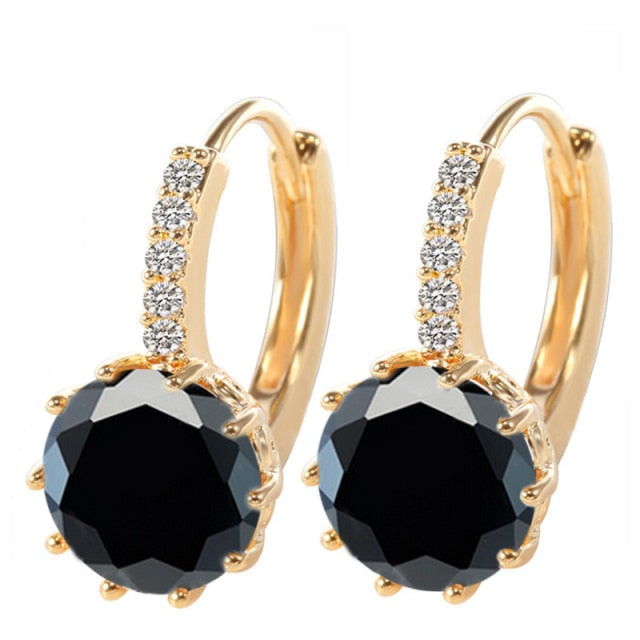 AAA CZ Element Stud Earrings For Vintage Crystal Earrings