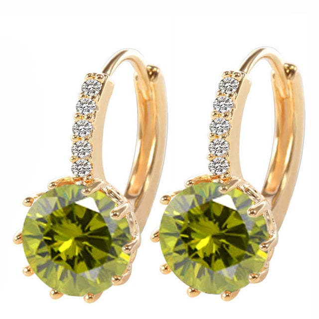 AAA CZ Element Stud Earrings For Vintage Crystal Earrings