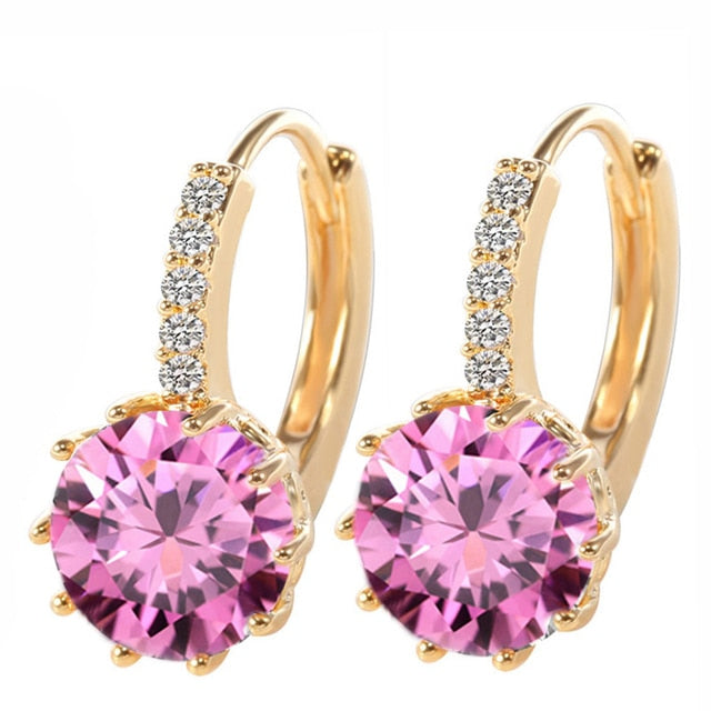 AAA CZ Element Stud Earrings For Vintage Crystal Earrings