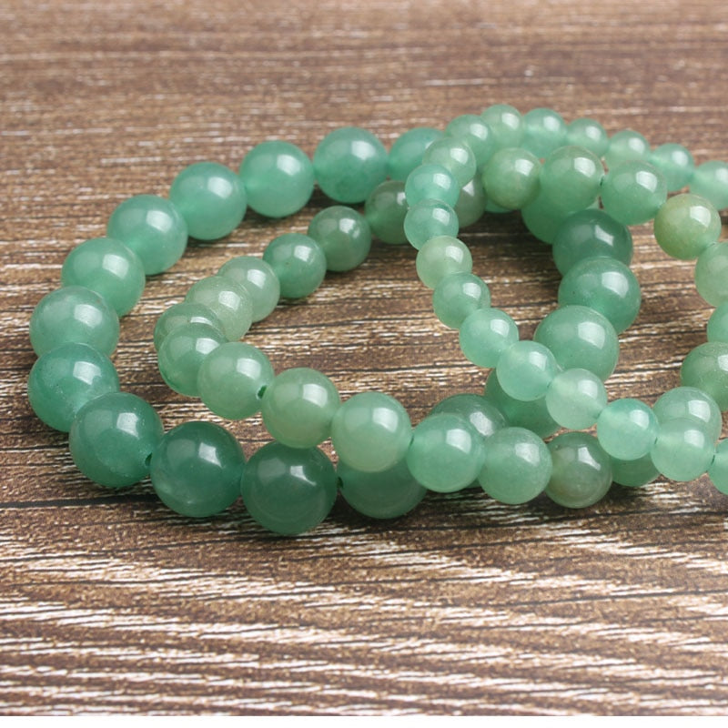 Fashion Natural Green Aventurine Round Beads Bracelet