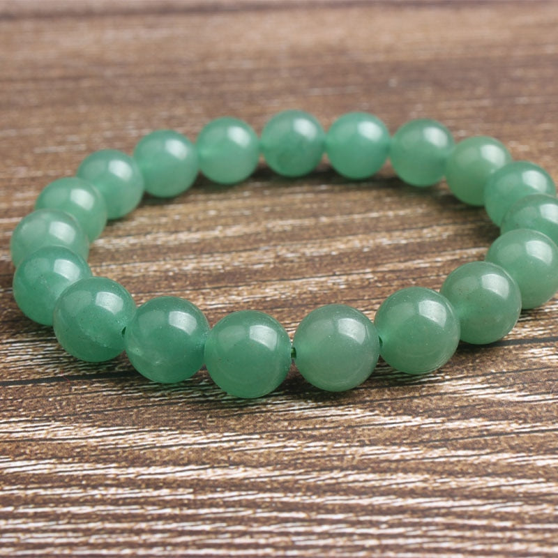 Fashion Natural Green Aventurine Round Beads Bracelet
