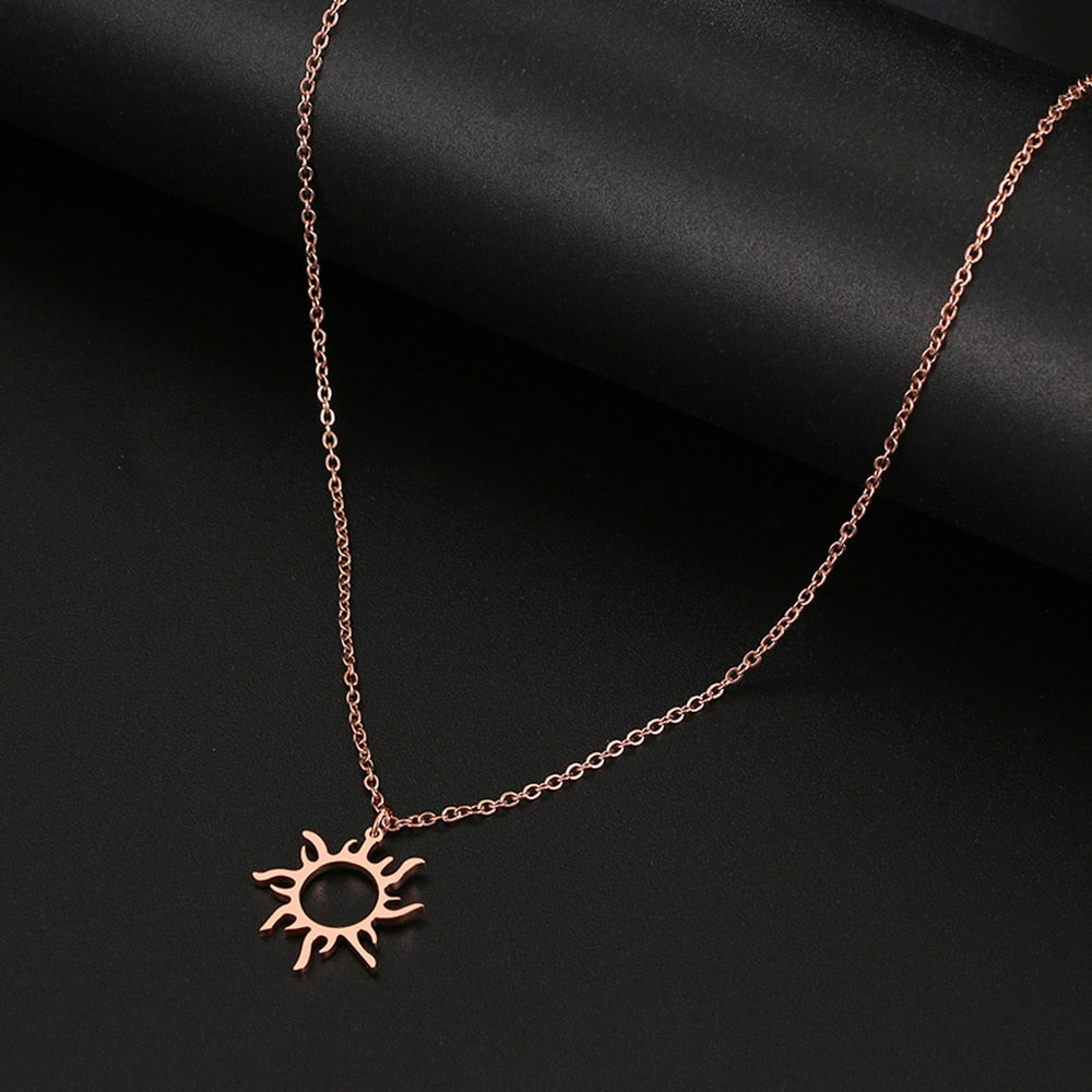 316L Stainless Steel  Plated Ethnic Sun Totem Pendent