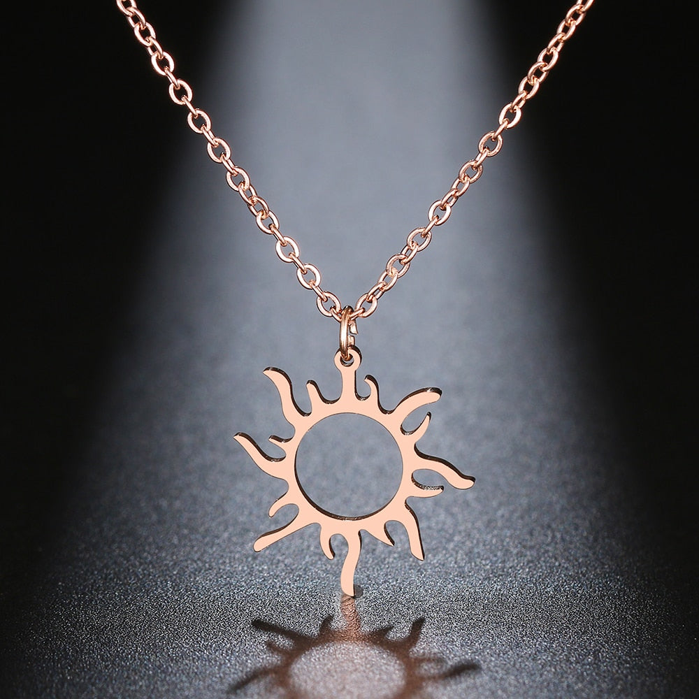 316L Stainless Steel  Plated Ethnic Sun Totem Pendent