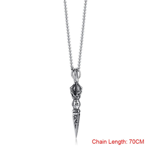 STAINLESS STEEL TIBETAN BUDDHIST PROTECTION PENDANT