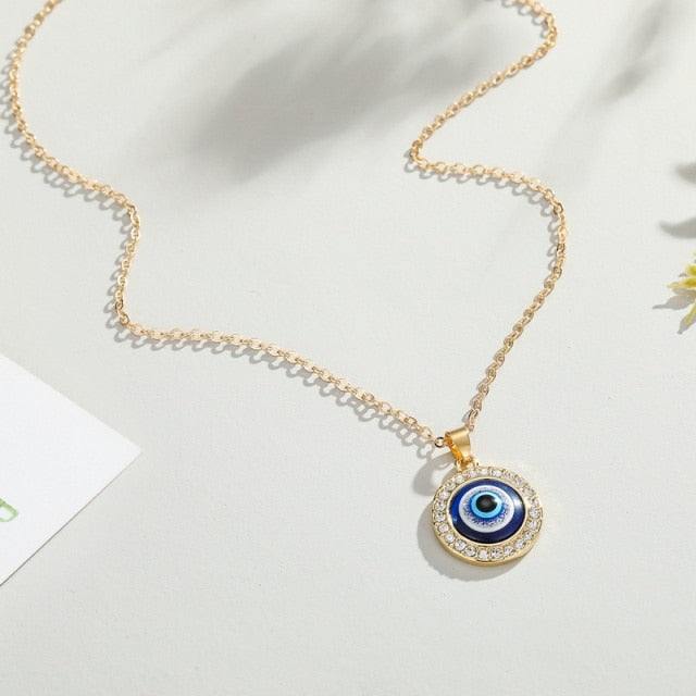 Bohemian Vintage Turkish Evil Eye Pendant Necklace Fashion