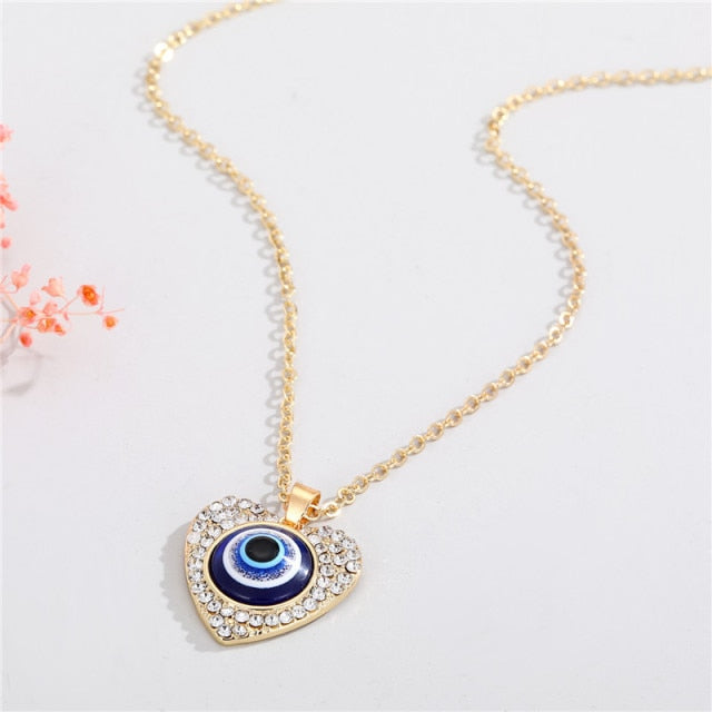 Bohemian Vintage Turkish Evil Eye Pendant Necklace Fashion
