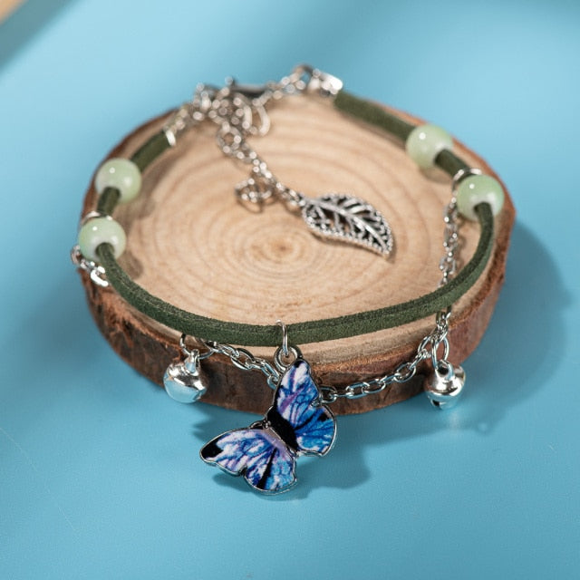 Cute Metal Drip Glaze Pendant Bracelet Hand-Wowen