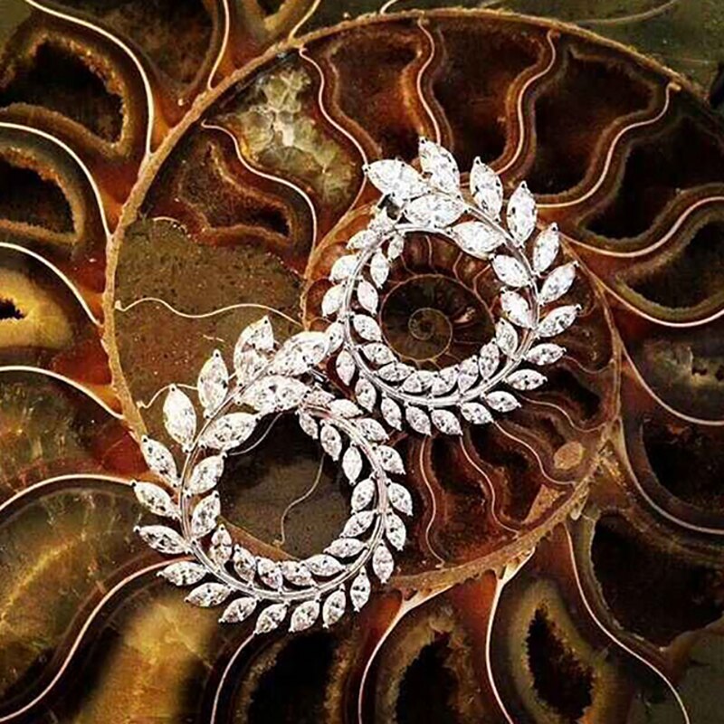 Luxury AAA Zircon Olive Branch Pendant Set For Women