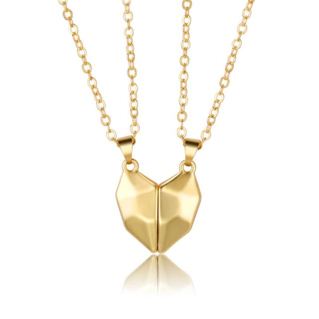 Magnetic Couple Necklace Lovers Heart Pendant