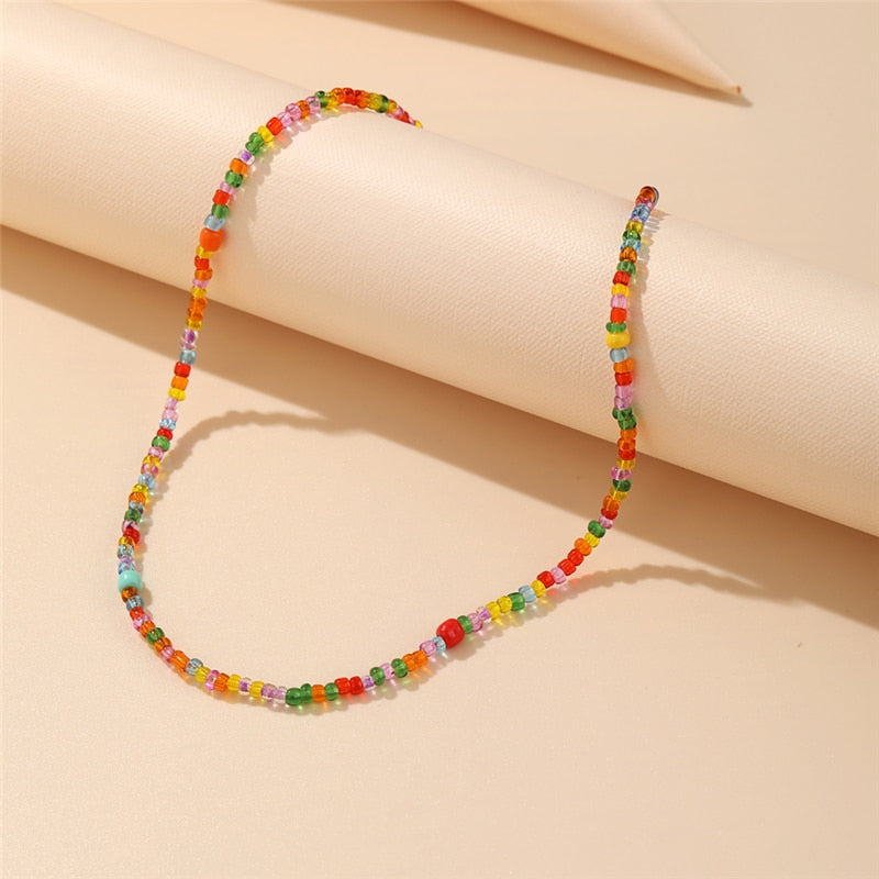 Trendy Bead Strand Beaded Choker Necklace