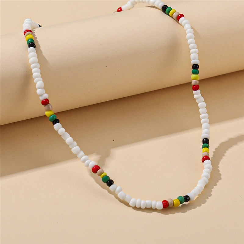 Trendy Bead Strand Beaded Choker Necklace