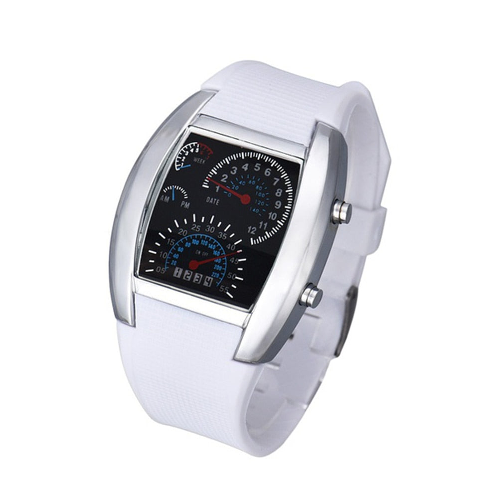 Casual LED Digital Display Silicone Band Dashboard Sports Wrist Watch