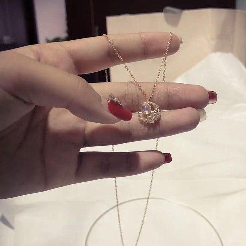 Sweet Moon Cubic Zircon Jewelry Necklace