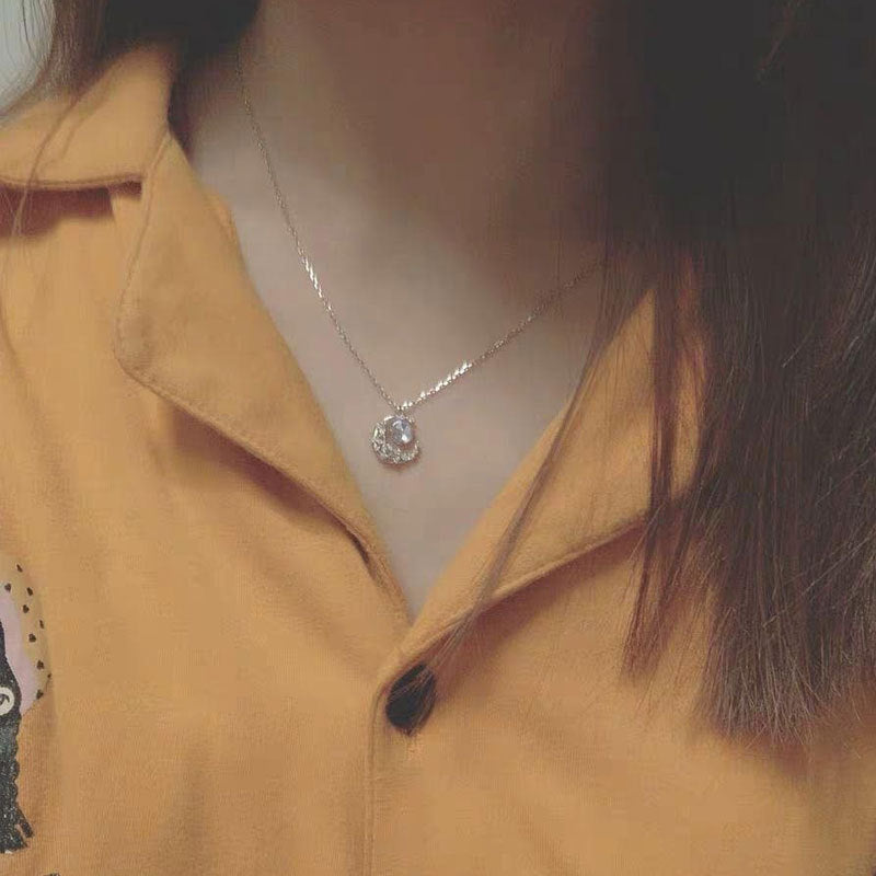 Sweet Moon Cubic Zircon Jewelry Necklace