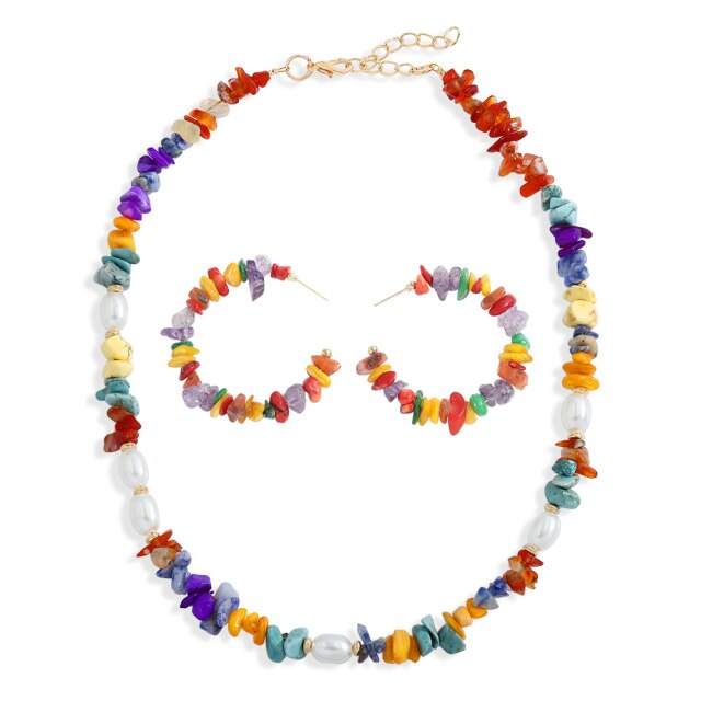 ZA Nature Stone Pearl Necklaces