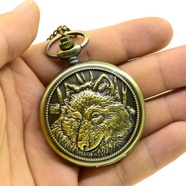 Reloj de bolsillo árabe con esfera de cuarzo de aleación de bronce redonda en relieve