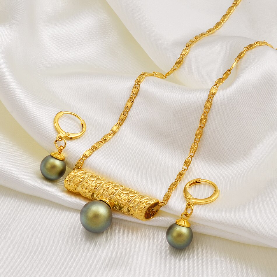 Hawaiian Pearl Jewelry sets Pendant Necklaces Earrings