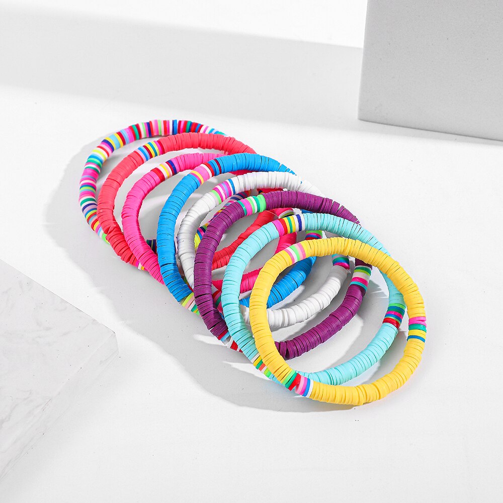 Boho Colorful Boho Polymer Clay Bracelet Set