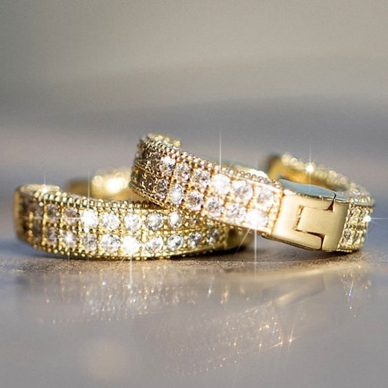 Hip Hop Bling Micro Paved CZ Zircon Earrings