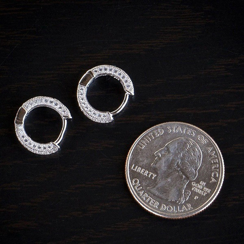 Hip Hop Bling Micro Paved CZ Zircon Earrings