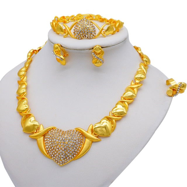 Dubai African Indian Bridal Accessory flowers Jewelry sets