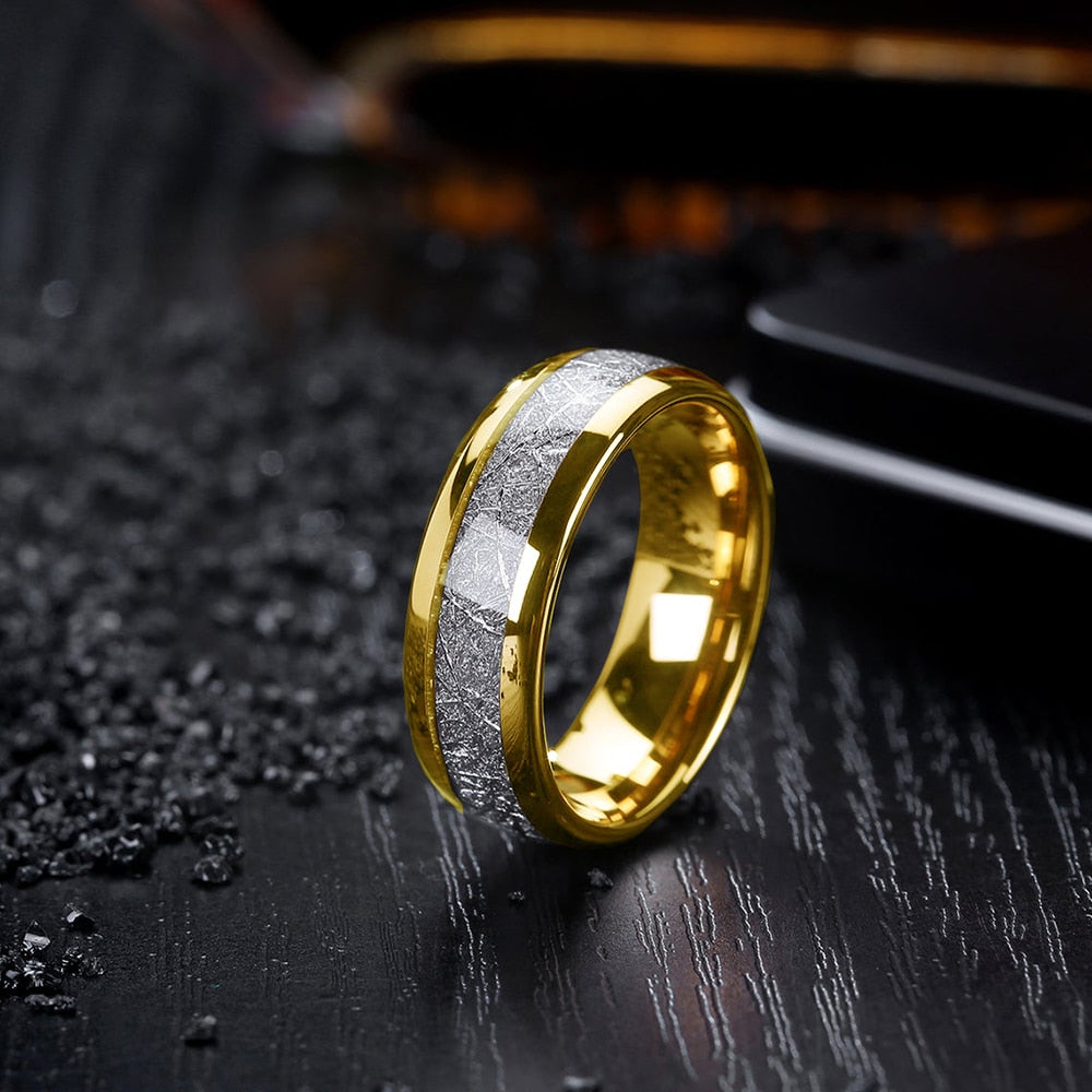 8mm Red Tungsten Wedding Band Black Tungsten Carbide Ring