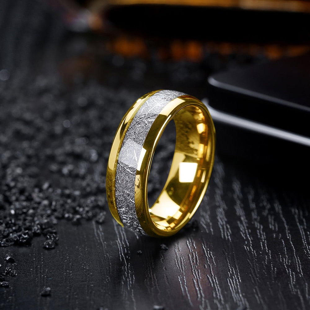 8mm Red Tungsten Wedding Band Black Tungsten Carbide Ring