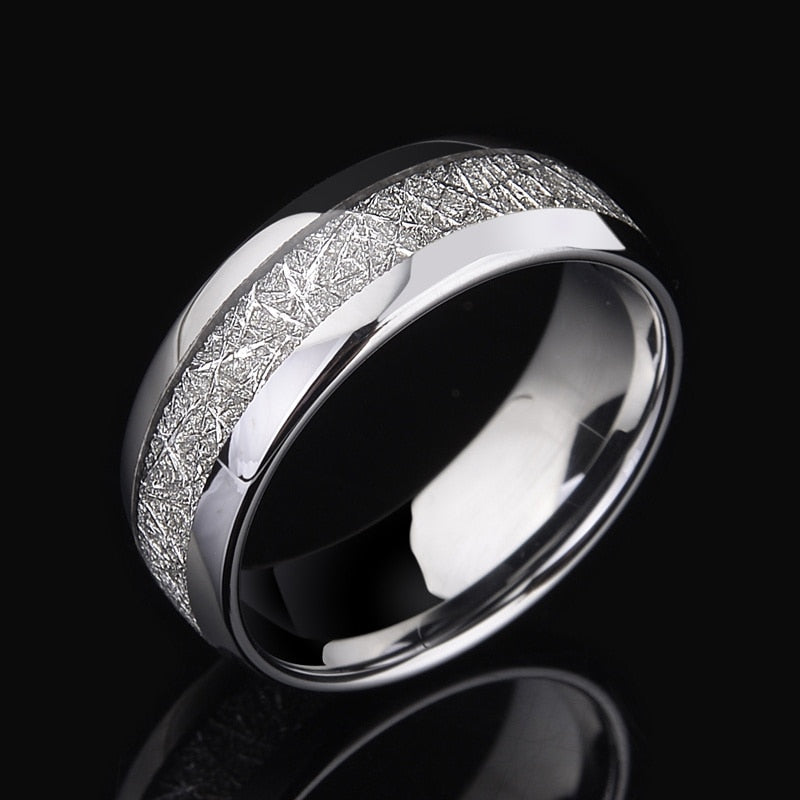 8mm Red Tungsten Wedding Band Black Tungsten Carbide Ring