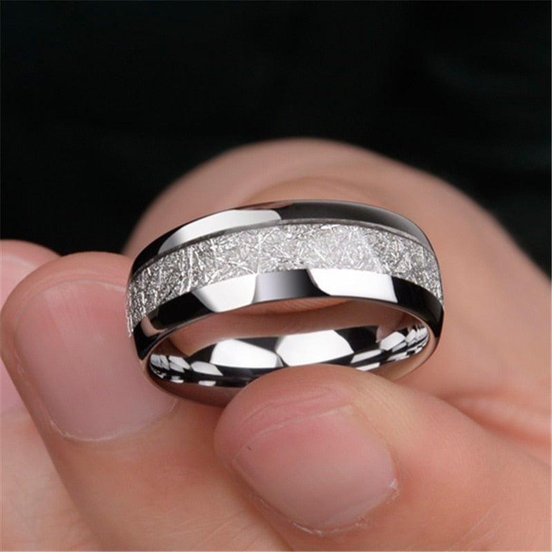 8mm Red Tungsten Wedding Band Black Tungsten Carbide Ring
