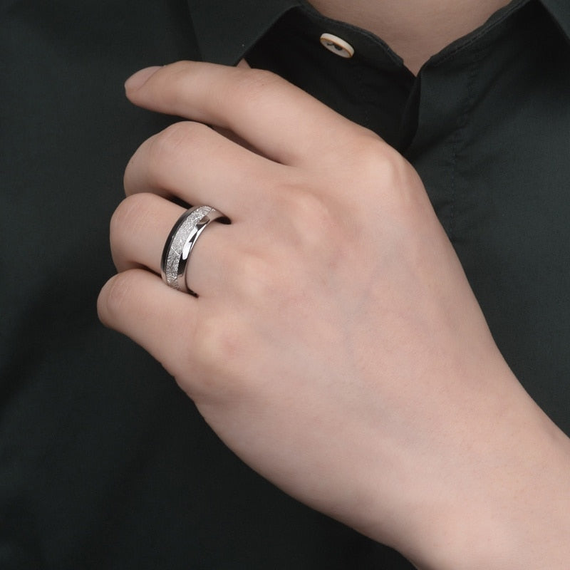 8mm Red Tungsten Wedding Band Black Tungsten Carbide Ring