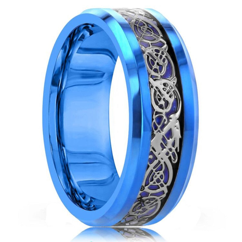 8mm Red Tungsten Wedding Band Black Tungsten Carbide Ring