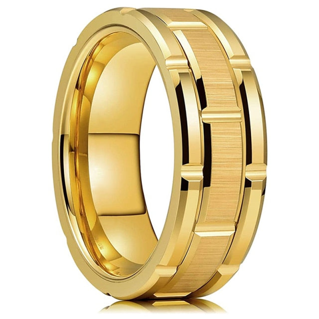 8mm Red Tungsten Wedding Band Black Tungsten Carbide Ring