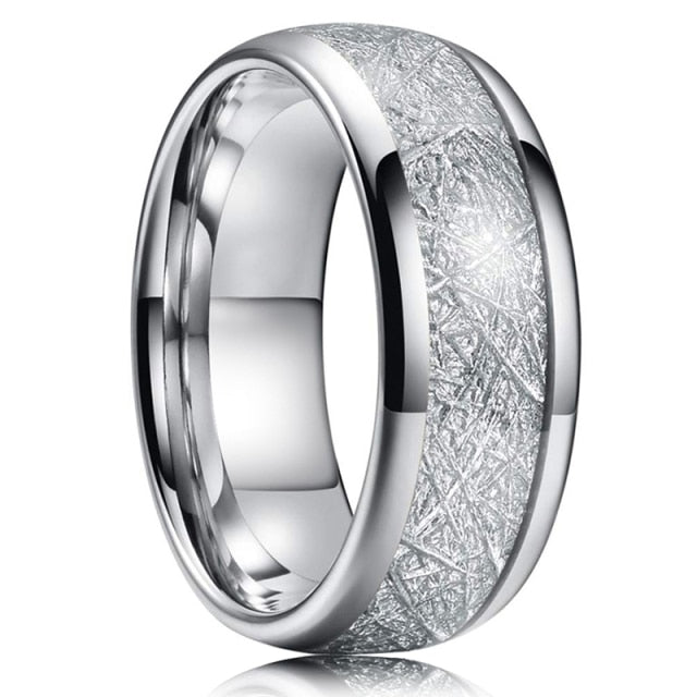 8mm Red Tungsten Wedding Band Black Tungsten Carbide Ring