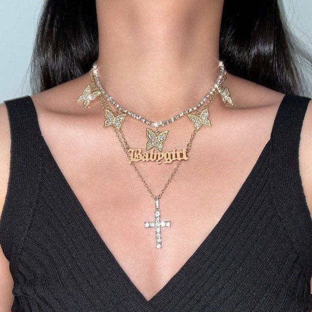 Gold Color Flat Snake Link Chain Choker Necklace