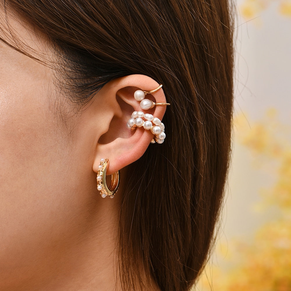 Bohemia Stackable C Shaped CZ Rhinestone Small Earcuffs Clip