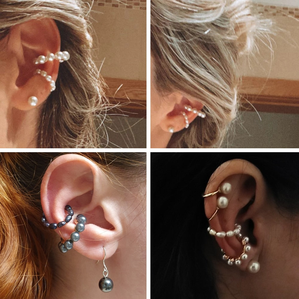 Bohemia Stackable C Shaped CZ Rhinestone Small Earcuffs Clip
